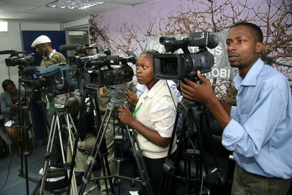 Kenyan journalists covering a press conference in Nairobi. Kenya’s press freedom rating stagnated for the past two years, reveals report. FILE PHOTO | NATION MEDIA GROUP